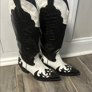 Black and White Ankle Boots